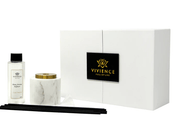 Vivience Fol Inc. White Marble Reed Diffuser, "Zen Tea" Scent