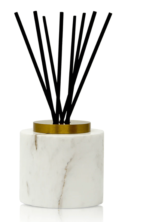 Vivience Fol Inc. White Marble Reed Diffuser, "Zen Tea" Scent