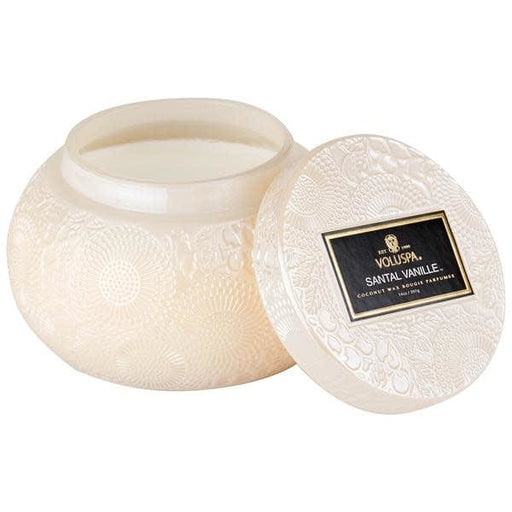 Voluspa Bowls Santal Vanille Embossed Chawan Bowl Glass Candle