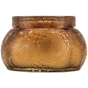 Voluspa Bowls Voluspa Baltic Amber Embossed Tinted Glass Chawan Bowl with Lid