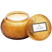 Voluspa Bowls Voluspa Baltic Amber Embossed Tinted Glass Chawan Bowl with Lid