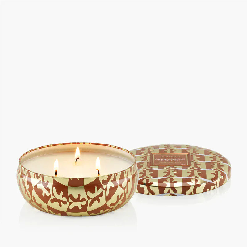 Voluspa Candles Gingerbread Chalet 3 Wick Tin Candle