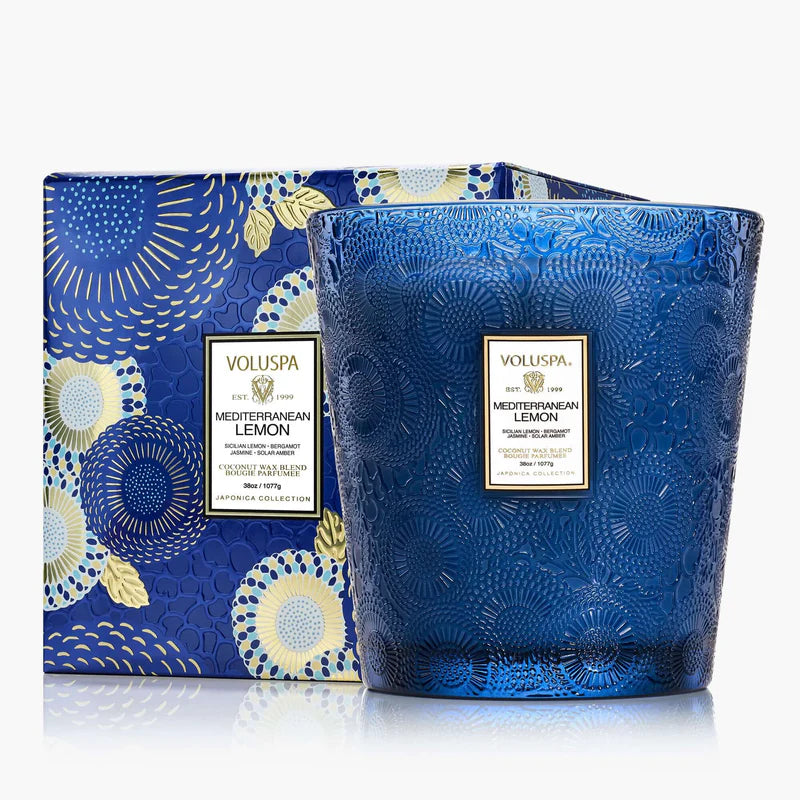 Voluspa Candles Mediterranean Lemon 3 Wick Hearth Candle