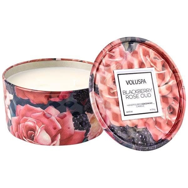 Voluspa Candles Voluspa Blackberry Rose Oud 6 oz Mini Tin Candle