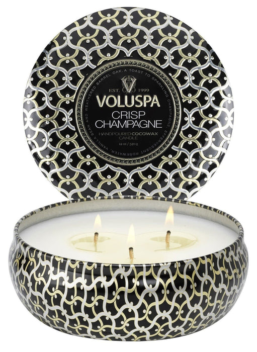 Voluspa Candles Voluspa CRISP CHAMPAGNE 3 WICK TIN CANDLE