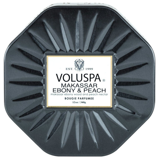 Voluspa Makassar Ebony & Peach Octagon Tin