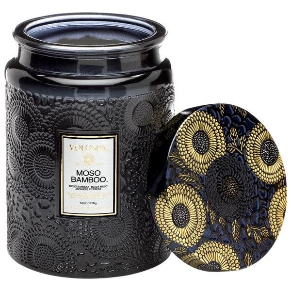 Voluspa Moso Bamboo Large Glass Jar Candle