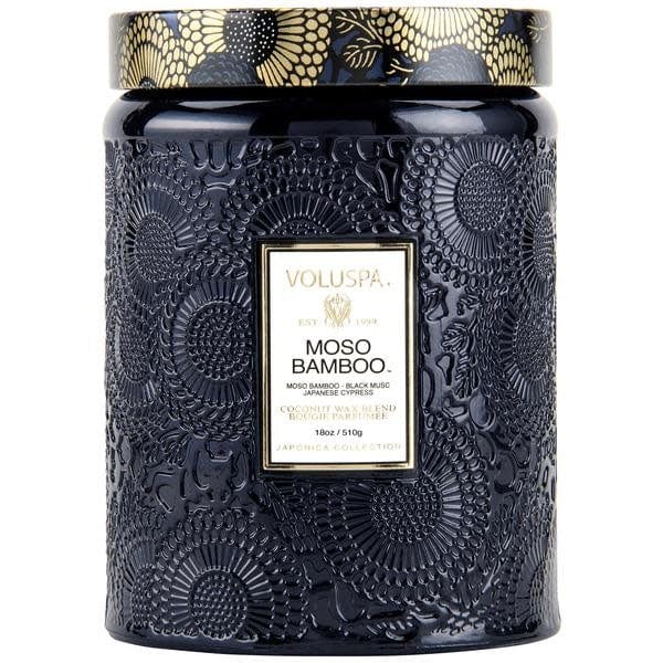 Voluspa Moso Bamboo Large Glass Jar Candle
