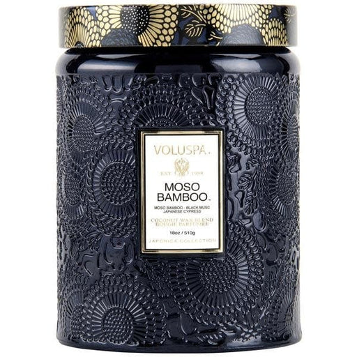 Voluspa Moso Bamboo Large Glass Jar Candle