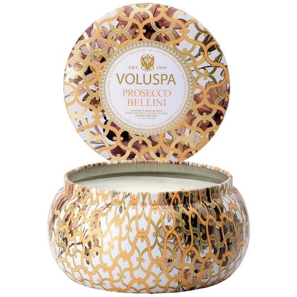 Voluspa Prosecco Bellini 2 wick maison metallo candle