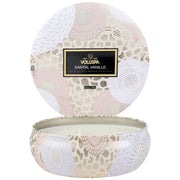 Voluspa Santal Vanille 3 wick Candle in decorative tin