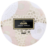 Voluspa Santal Vanille 3 wick Candle in decorative tin