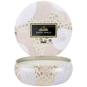 Voluspa Santal Vanille 3 wick Candle in decorative tin
