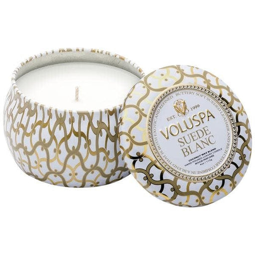 Voluspa SUEDE BLANC MINI TIN CANDLE