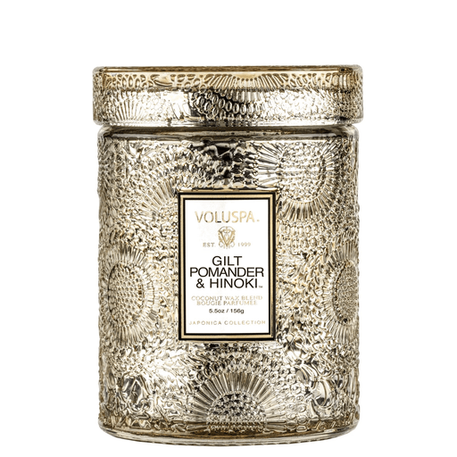 Voluspa Unclassified Gilt Pomander & Hinoki Small Jar Candle