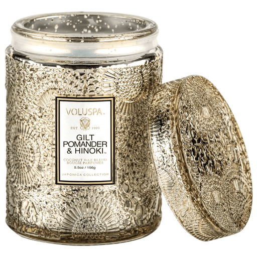 Voluspa Unclassified Gilt Pomander & Hinoki Small Jar Candle