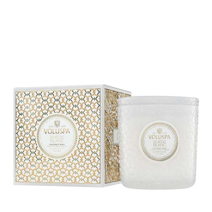 Voluspa Unclassified Suede Blanc Luxe Candle