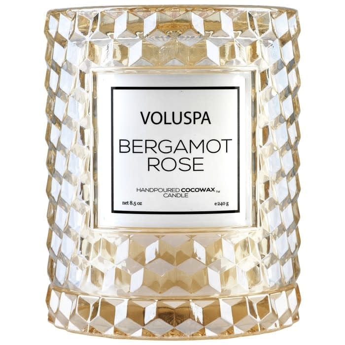 Voluspa Voluspa Bergamont Rose Icon Candle with Cloche Cover