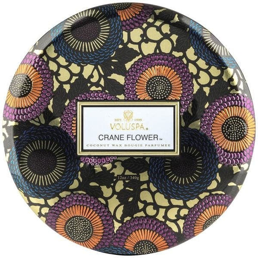Voluspa Voluspa Crane Flower 3 Wick Candle in Decorative Tin