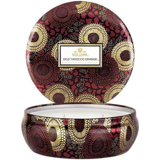 Voluspa Voluspa Goji & Tarocco Orange 3 Wick Candle in Decorative Tin