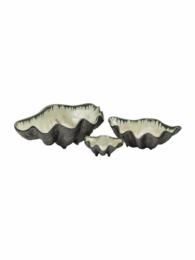 Weston Table Bowls & Basins Mint and Charcoal Sea Clam Bowl