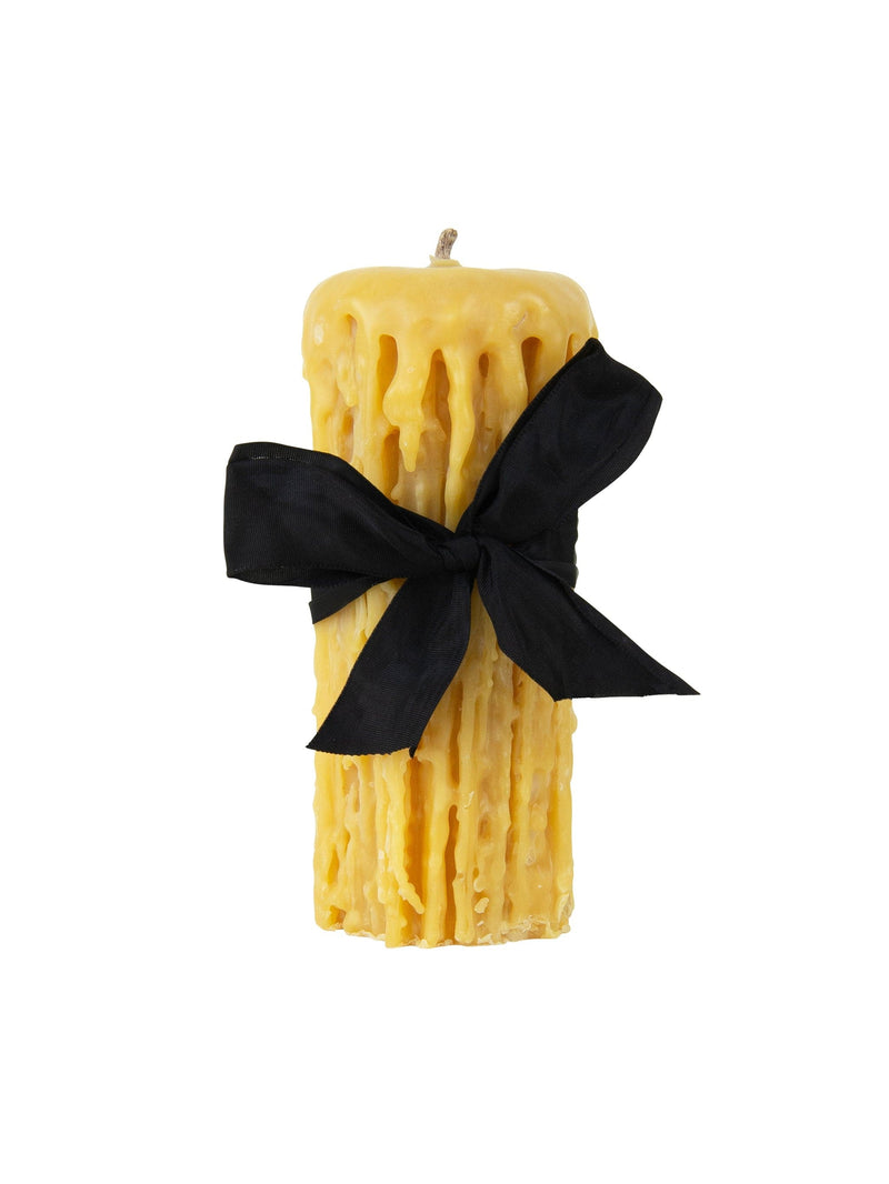 Weston Table Candles Beeswax Drip Pillar Candle 3.5 Inch Diameter