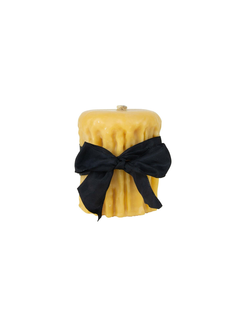 Weston Table Candles Beeswax Drip Pillar Candle 4.5 Inch Diameter