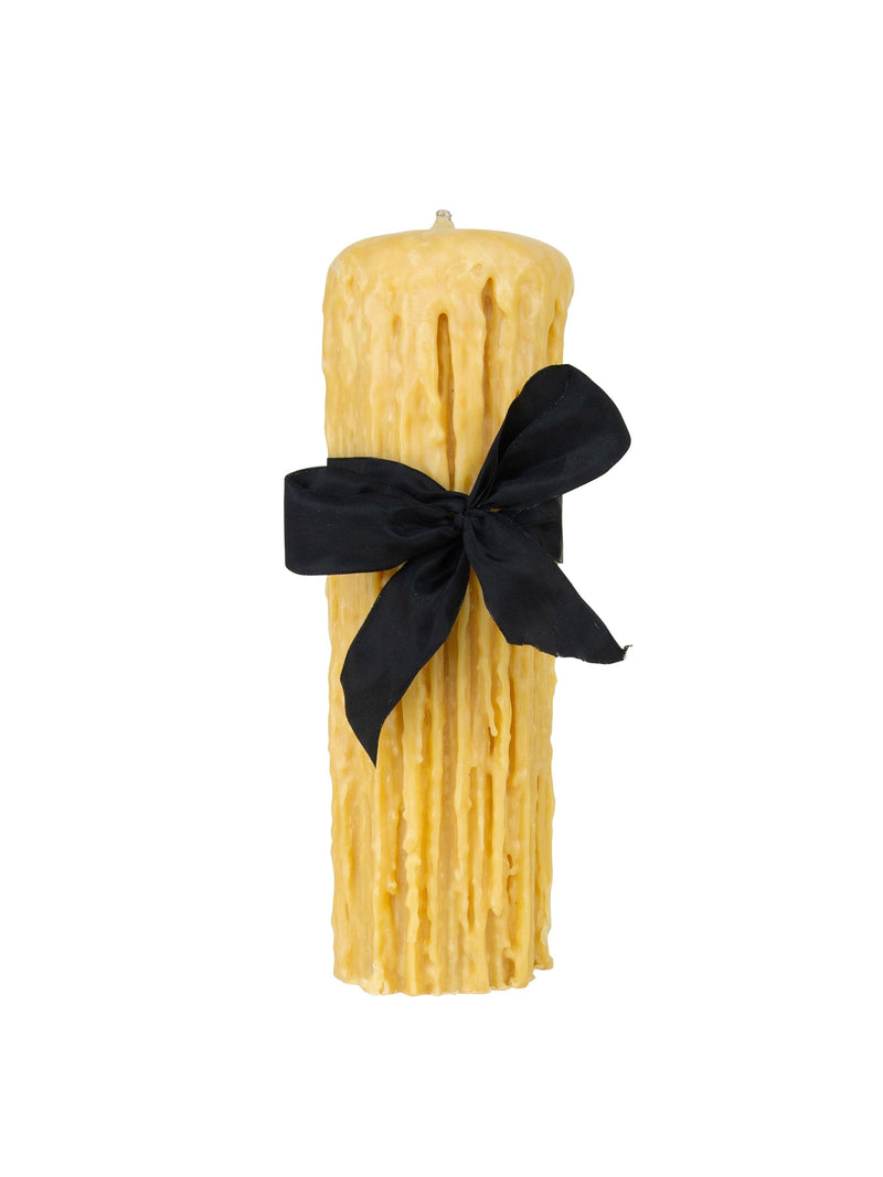 Weston Table Candles Beeswax Drip Pillar Candle 4.5 Inch Diameter