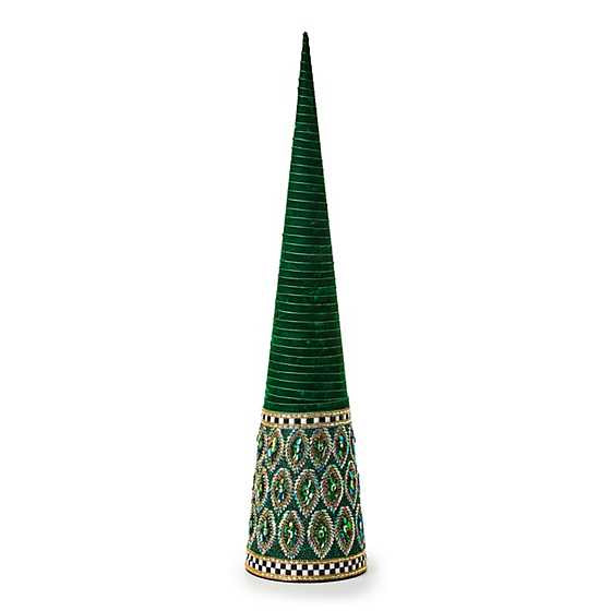 Emerald Luxe Large Beaded Cone Tree