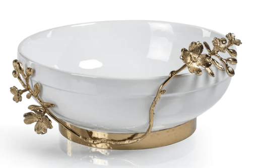 zodax Bowls Tavolo Ceramic Bowl with Floral Trim - Large