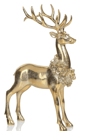 zodax Deer Golden Deer with Floral Wreath - Standing