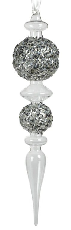 zodax Ornaments Dazzle Glass Ornament - Silver